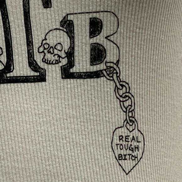 RTB Real Tough B itch White Racerback Tank Top Shirt Biker Babe Graphic Large - Picture 5 of 10